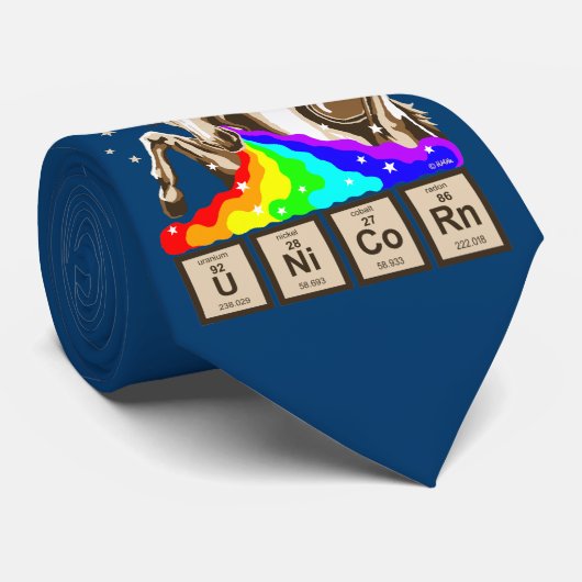 Chemistry unicorn vomits regenboog stropdas (Opgerold)