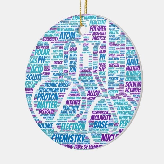 Chemistry Word Cloud Keramisch Ornament (Links)