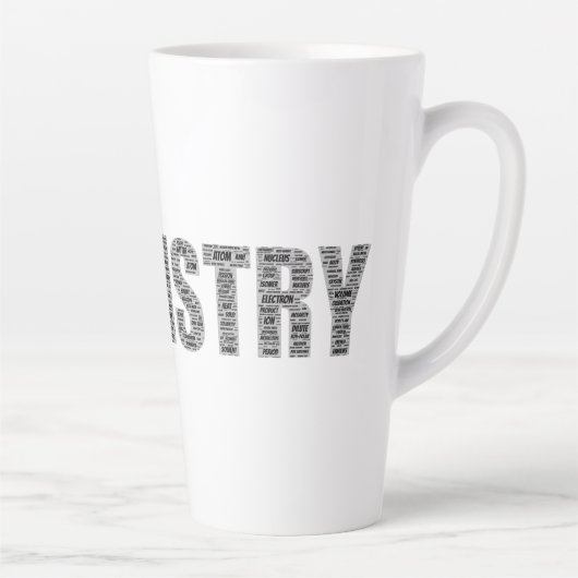 Chemistry Word Cloud Latte Mok (Rechts)
