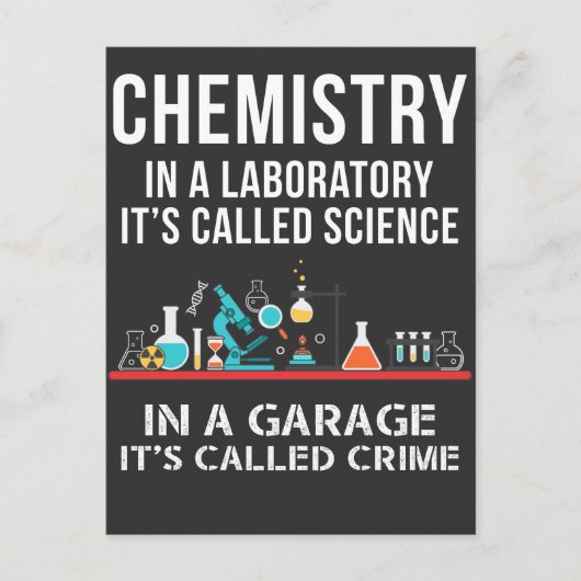 Chemisty Laboratory Science Garage Crime Chemist Briefkaart (Voorkant)