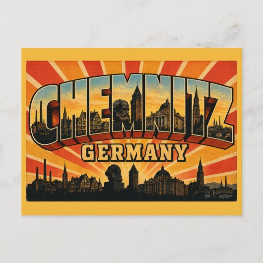 Chemnitz Duitsland Monument Briefkaart (Voorkant)