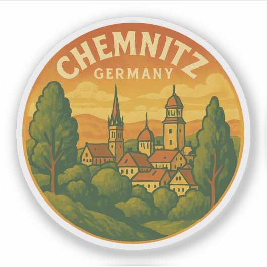 Chemnitz Duitsland Schone Kunst Sticker (Voorkant)