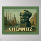 Chemnitz Duitsland Stads Kunst Poster (Voorkant)