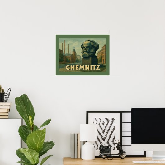Chemnitz Duitsland Stads Kunst Poster (Thuiskantoor)