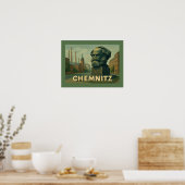 Chemnitz Duitsland Stads Kunst Poster (Keuken)