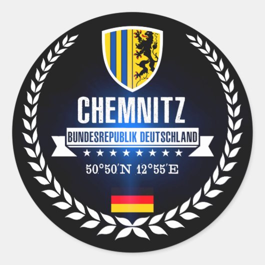 Chemnitz Ronde Sticker (Voorkant)