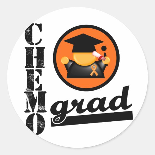 Chemo Afstudeerder LEUKEMIA Ronde Sticker (Voorkant)