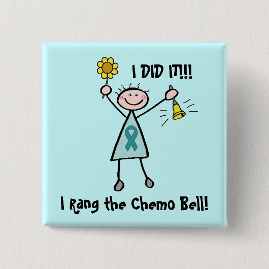 Chemo Bell - Cererical Cancer Vierkante Button 5,1 Cm (Voorkant)