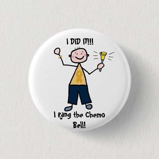 Chemo Bell - Childhood Cancer Gold Ribbon Ronde Button 3,2 Cm (Voorkant)