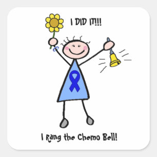 Chemo Bell - Colon Cancer Woman Vierkante Sticker