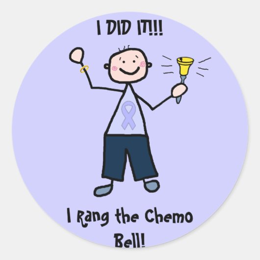 Chemo Bell - General Cancer Male Ronde Sticker (Voorkant)
