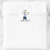 Chemo Bell - General Cancer Male Vierkante Sticker (Tas)