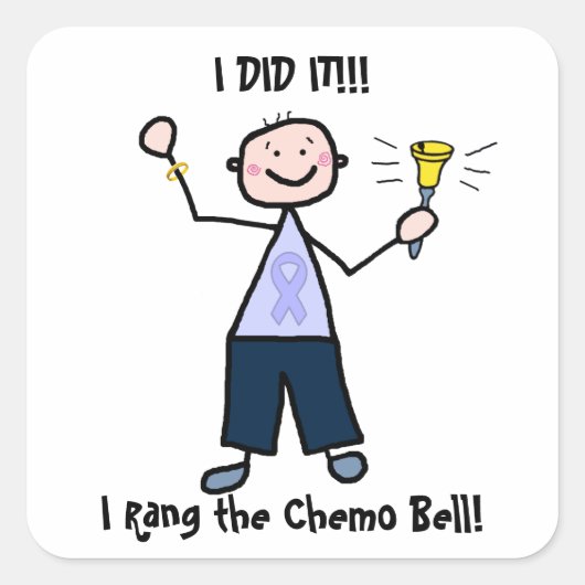 Chemo Bell - General Cancer Male Vierkante Sticker (Voorkant)