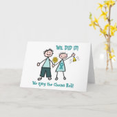 Chemo Bell - Ovarian Cancer Blauwgroen Ribbon Kaart (Gele Bloem)