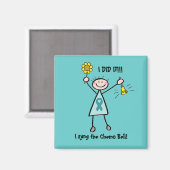 Chemo Bell - Ovarian Cancer Blauwgroen Ribbon Magneet (Voorkant / Achterkant)