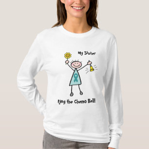 Chemo Bell - Ovarian Cancer Blauwgroen Ribbon T-shirt