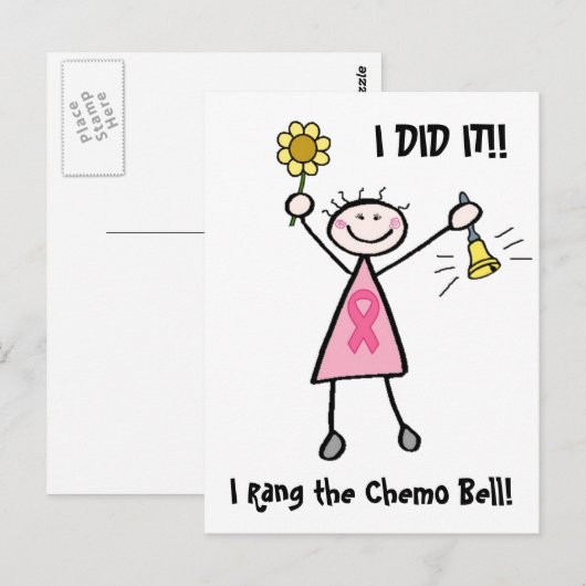 Chemo Bell - Roze Borstkanker Briefkaart (Voorkant / Achterkant)
