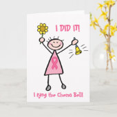 Chemo Bell - Roze Borstkanker Kaart (Gele Bloem)