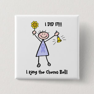 Chemo Bell - Wereldkanker bij vrouwen Vierkante Button 5,1 Cm