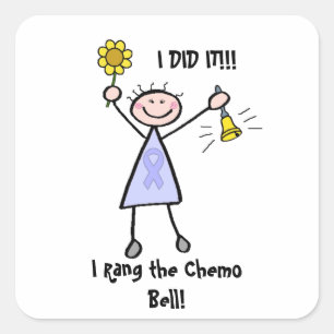 Chemo Bell - Wereldkanker bij vrouwen Vierkante Sticker