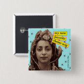 Chemo Button - Mijn nieuwe favoriete chemo pruik (Voorkant /achterkant)