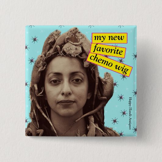 Chemo Button - Mijn nieuwe favoriete chemo pruik (Voorkant)