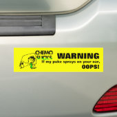 Chemo Cancer Puke Sorry Bumpersticker Joke (Op auto)