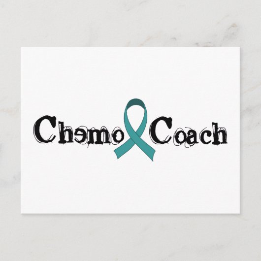 Chemo Coach - Blauwgroen lint Briefkaart (Voorkant)