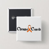 Chemo Coach - Oranje lint Vierkante Button 5,1 Cm (Voorkant /achterkant)