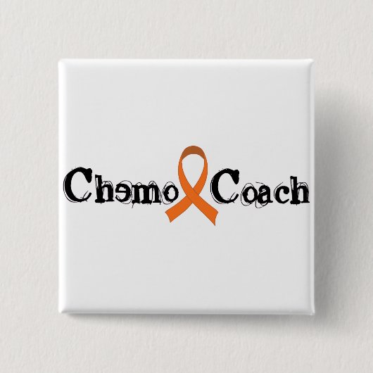 Chemo Coach - Oranje lint Vierkante Button 5,1 Cm (Voorkant)