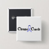 Chemo Coach - Periwinkle Ribbon Vierkante Button 5,1 Cm (Voorkant /achterkant)