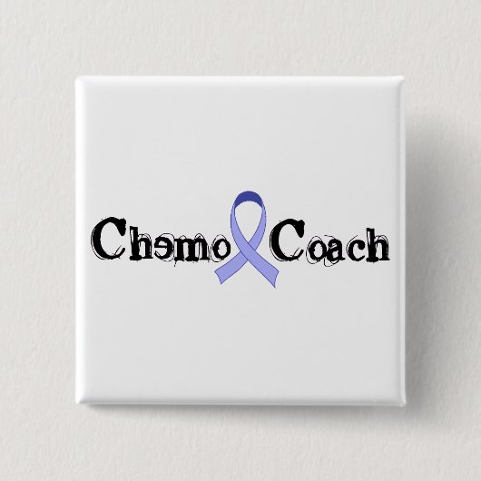 Chemo Coach - Periwinkle Ribbon Vierkante Button 5,1 Cm (Voorkant)