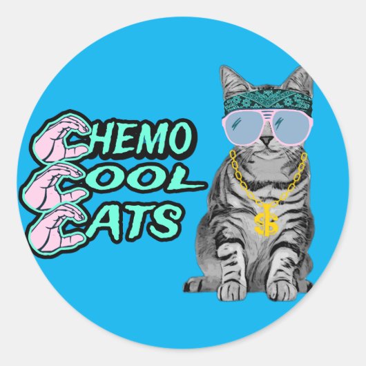 Chemo Cool Cat Stickers (Voorkant)