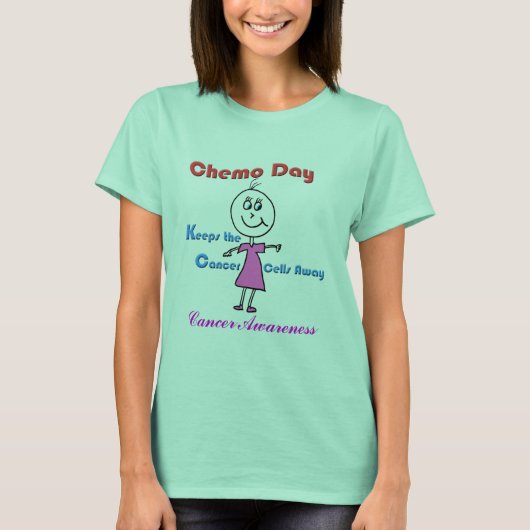 Chemo Day Girl Cancer Awareness T-shirt (Voorkant)