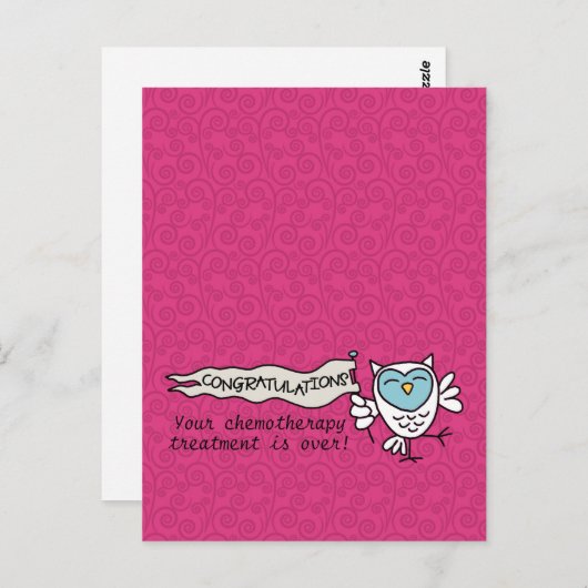 Chemo Gefeliciteerd Uil Briefkaart (Voorkant / Achterkant)