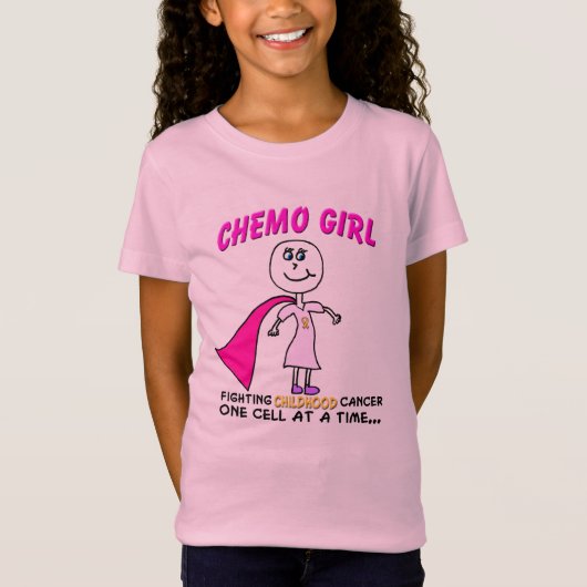 Chemo Girl Childhood Cancer Support T-shirt (Voorkant)