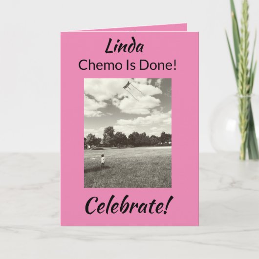 Chemo is klaar om te vieren! Ondersteuning van bor Kaart (Voorkant)