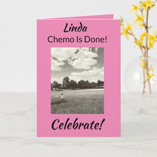 Chemo is klaar om te vieren! Ondersteuning van bor Kaart (Gele Bloem)