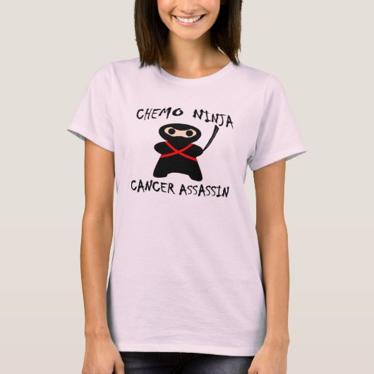 Chemo Ninja doodt borstkankerroze T-shirt (Voorkant)