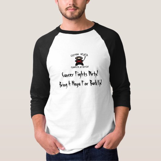 Chemo Ninja.  Kankergevechten vuil T-shirt (Voorkant)