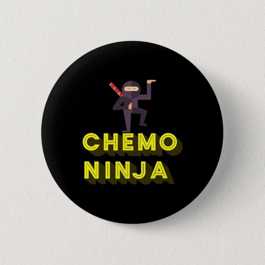 Chemo Ninja Kinder kankerbewustzijnsmaand Ronde Button 5,7 Cm (Voorkant)
