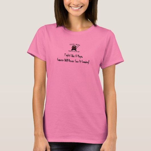 Chemo Ninja.  Vecht als een Ninja. T-shirt (Voorkant)