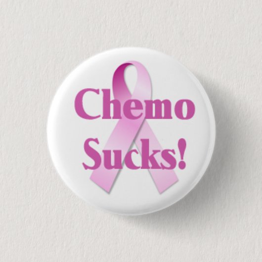 Chemo Sucks Breast Cancer Button (Voorkant)