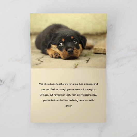 CHEMO-UGG PUPPY GET WELL KAART (Binnen)