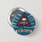 Chemtrail Speld Ronde Button 5,7 Cm (Voorkant /achterkant)