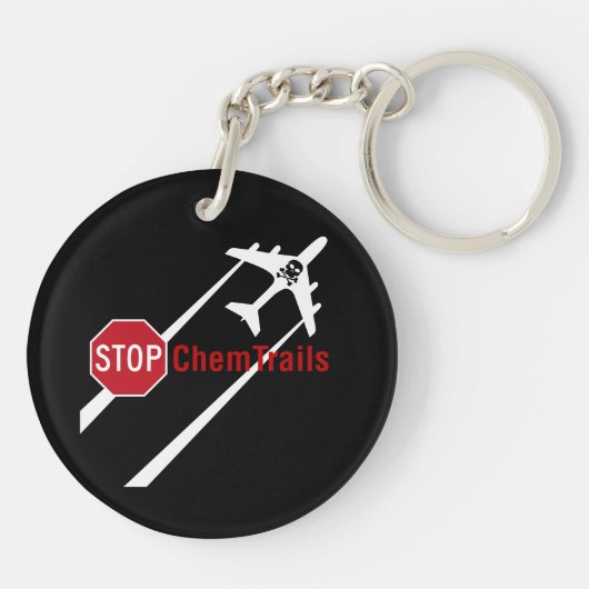 Chemtrail Vlak persistente Contrails Botten schede Sleutelhanger (Achterkant)