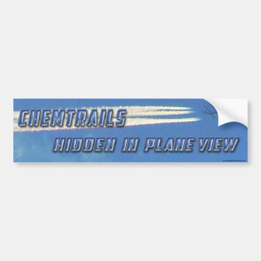 Chemtrails in vlakke Uitzichten Bumpersticker (Voorkant)