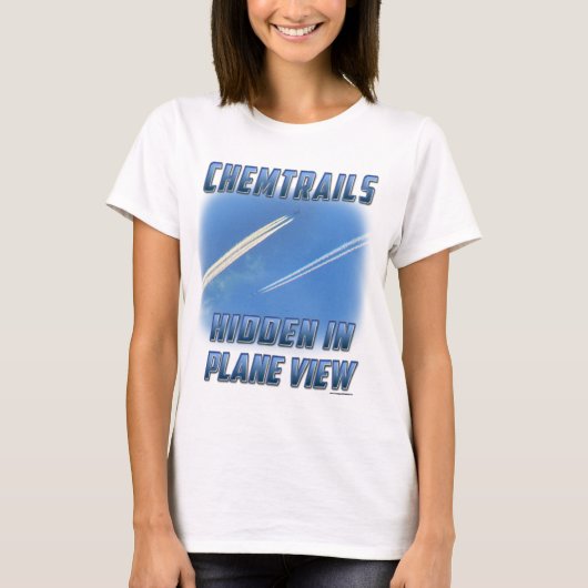 Chemtrails in vlakke Uitzichten T-shirt (Voorkant)