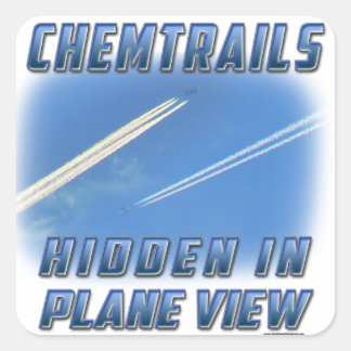 Chemtrails in vlakke Uitzichten Vierkante Sticker