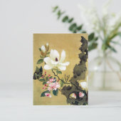 Chen Hongshou Magnolia en Erect Rock Briefkaart (Staand voorkant)
